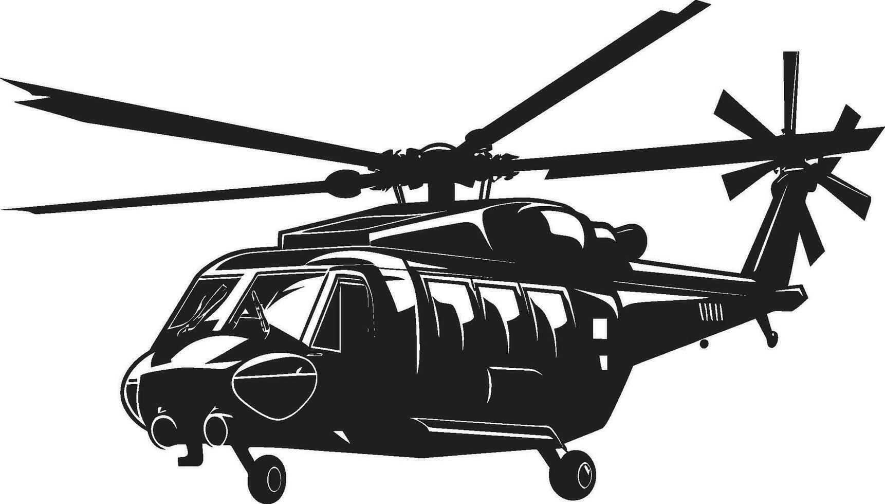 Gardien hachoir vecteur hélicoptère emblème le commandant s hélico armée noir logo icône
