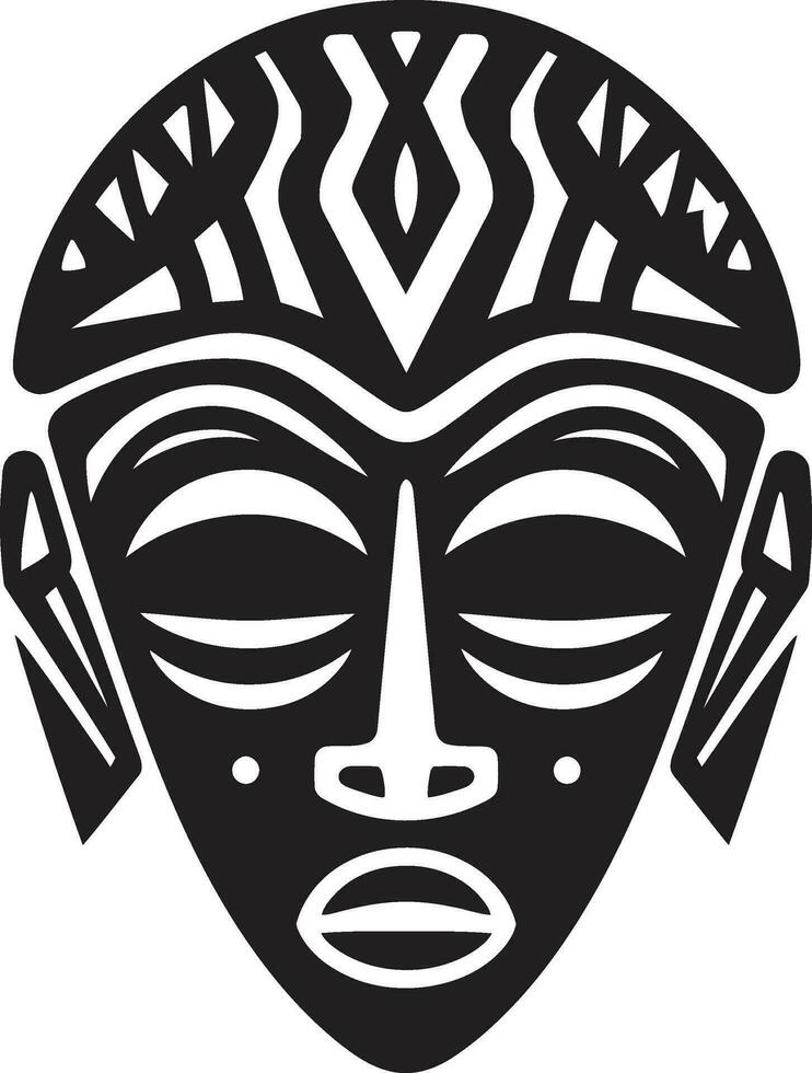ancestral chuchote africain masque logo ritualiste patrimoine vecteur tribal masque