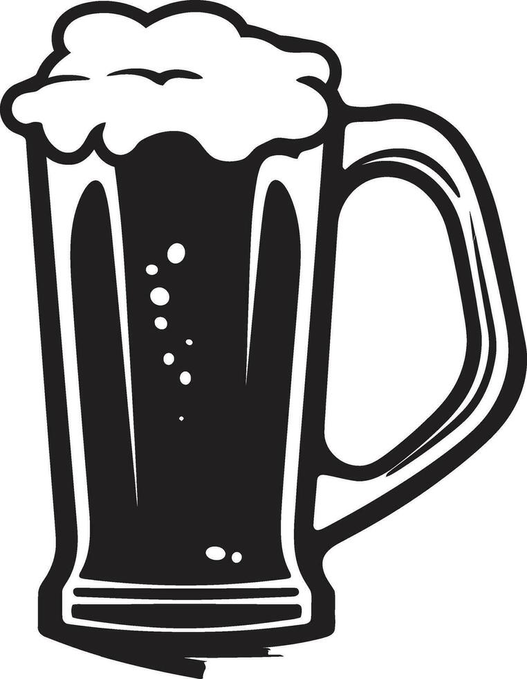 mousseux lager noir agresser logo baril brasser vecteur Bière verre icône