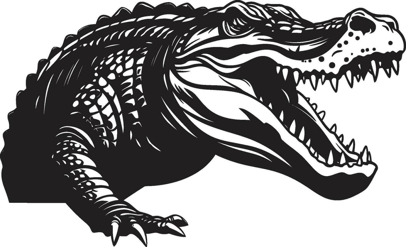 prédateur vigilance noir alligator vecteur sauvage majesté alligator noir logo icône