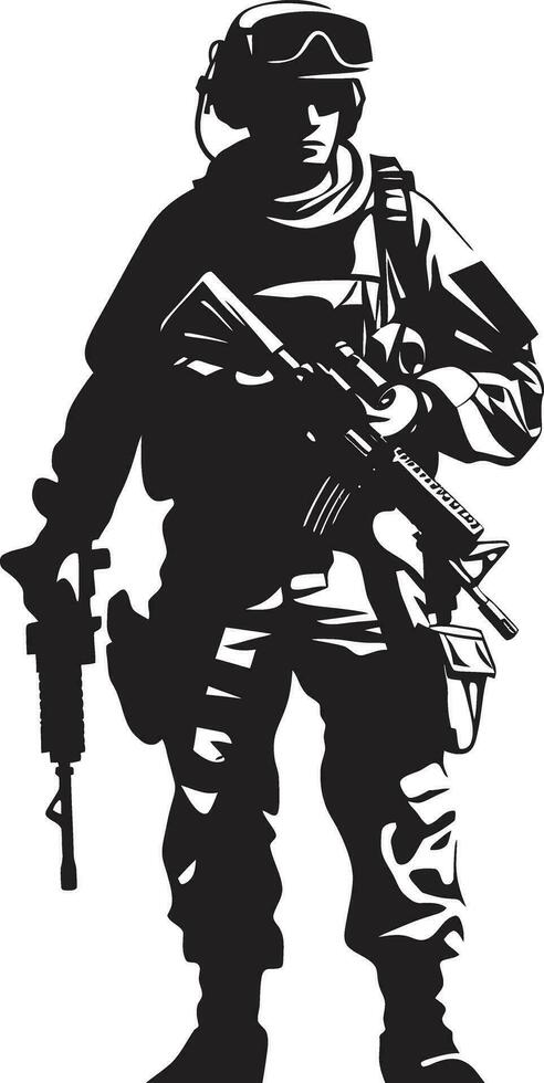 soldat s résoudre noir soldat icône combat sentinelle vecteur soldat logo