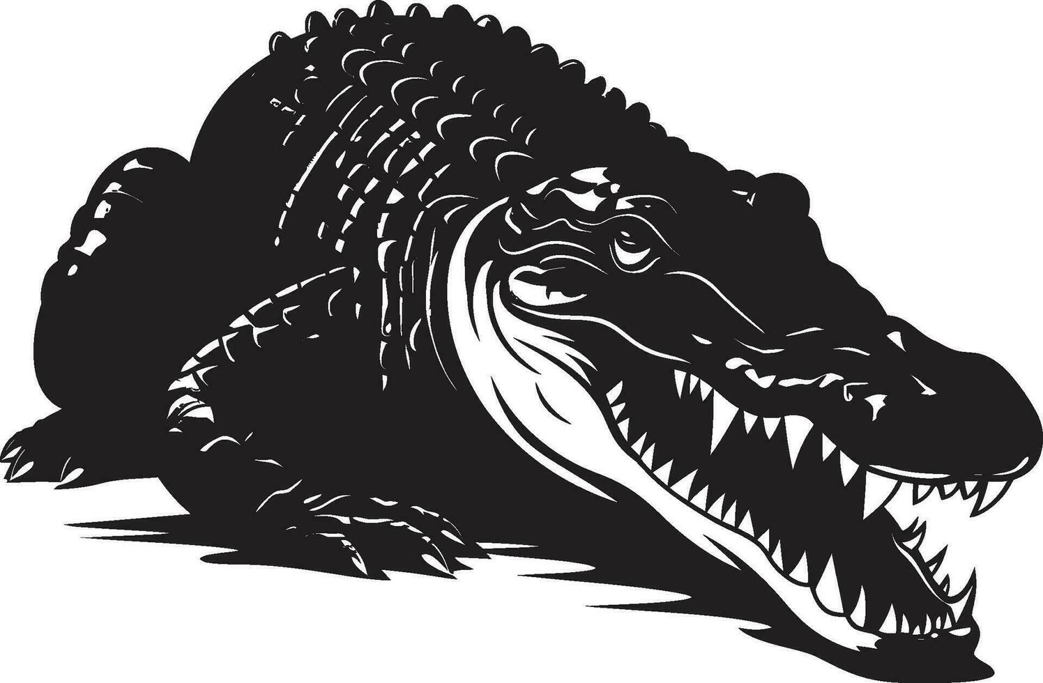 cachette souverain noir alligator emblème région sauvage prédateur vecteur alligator logo