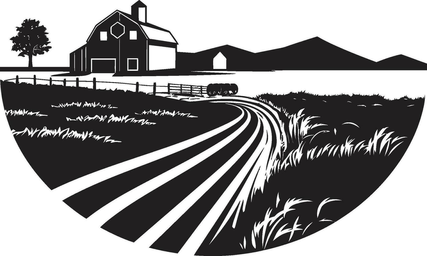 la nature s propriété agricole ferme icône récolte battre en retraite noir vecteur logo pour agriculture