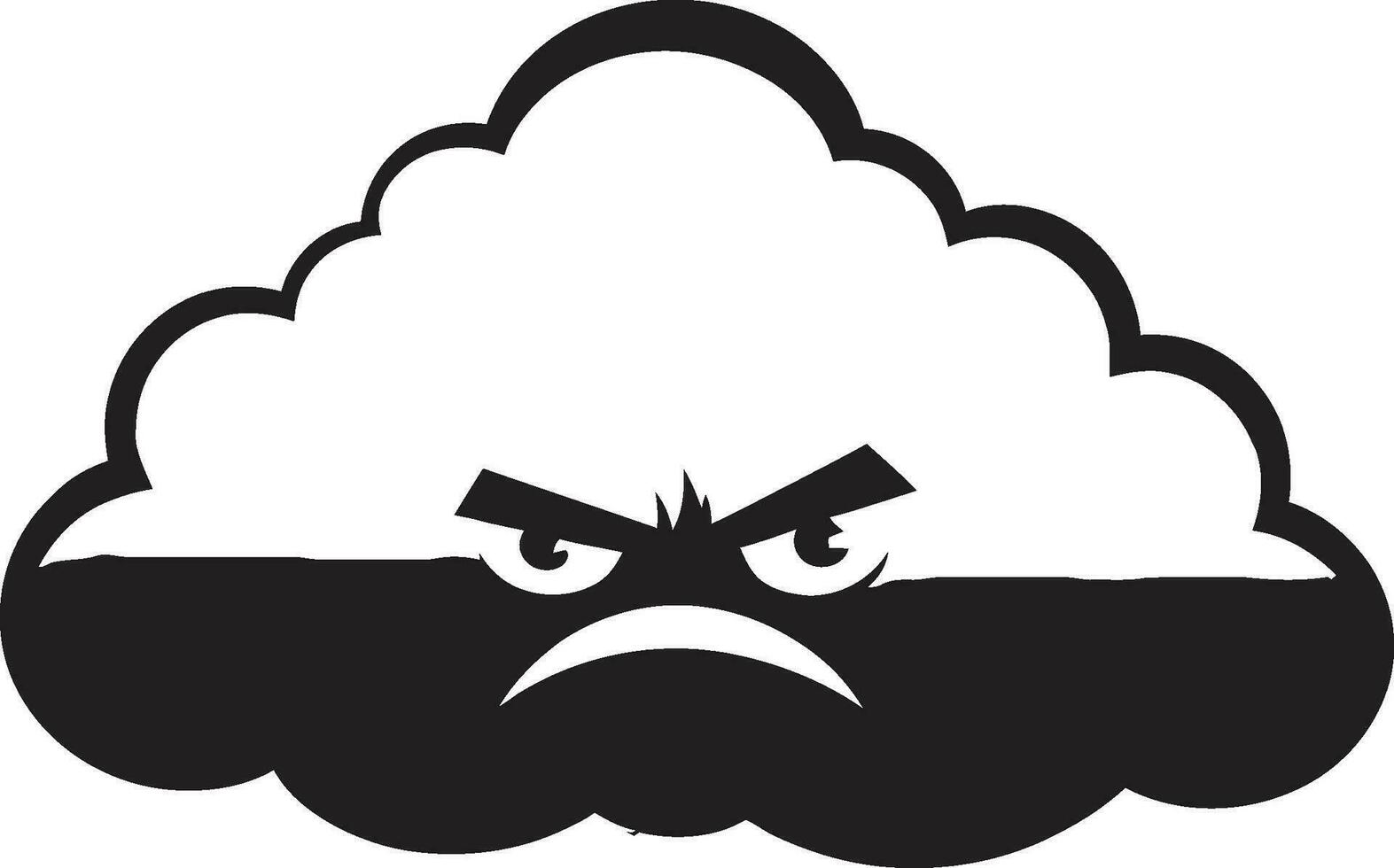orageux explosion en colère nuage conception courroucé cumulus vecteur noir logo nuage