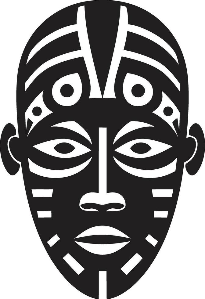 ritualiste écho noir icône de tribal masque spirituel tapisserie africain tribal emblème conception vecteur