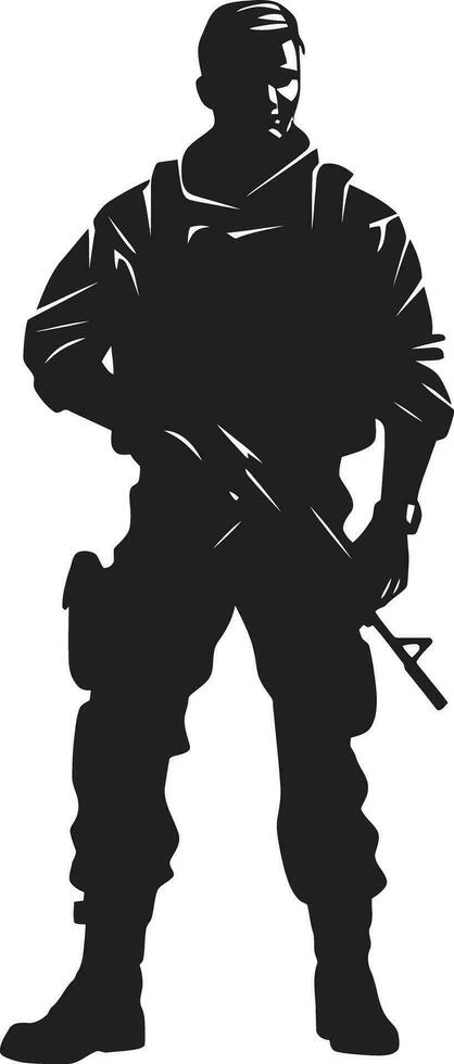 guerrier Gardien vecteur soldat icône défenseur s précision noir soldat emblème
