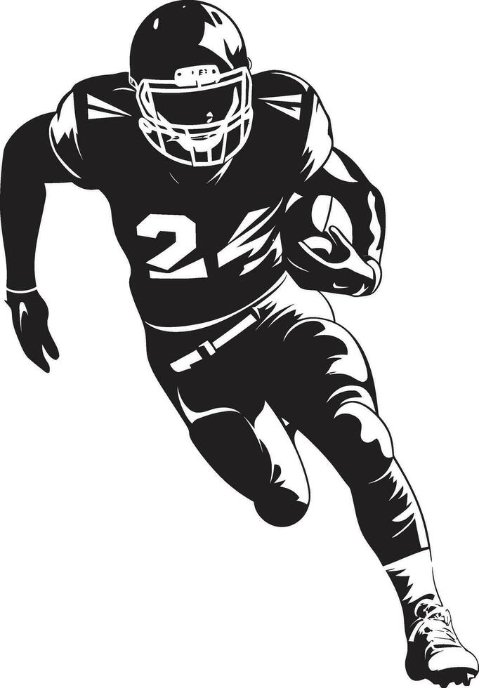 gril héros américain Football vecteur logo athlétique excellence noir Football icône conception