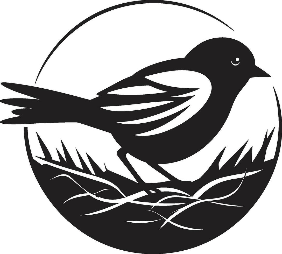 oiseau s architecte noir logo icône nid tisserand aviaire vecteur conception