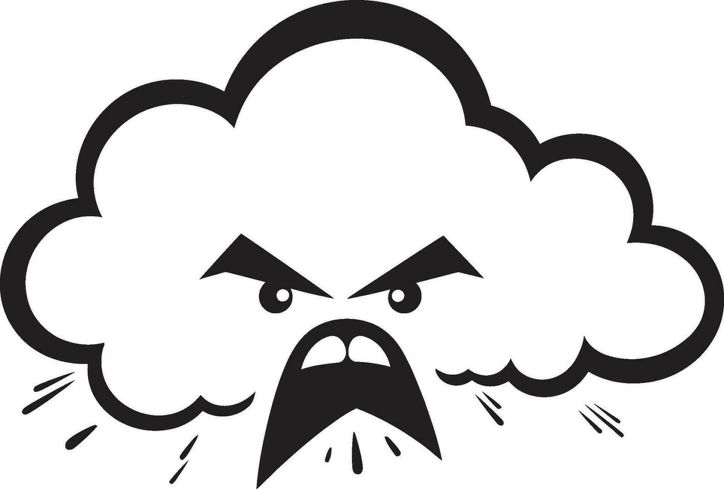 bouillonnant nimbus en colère nuage logo énervé orage vecteur en colère nuage conception