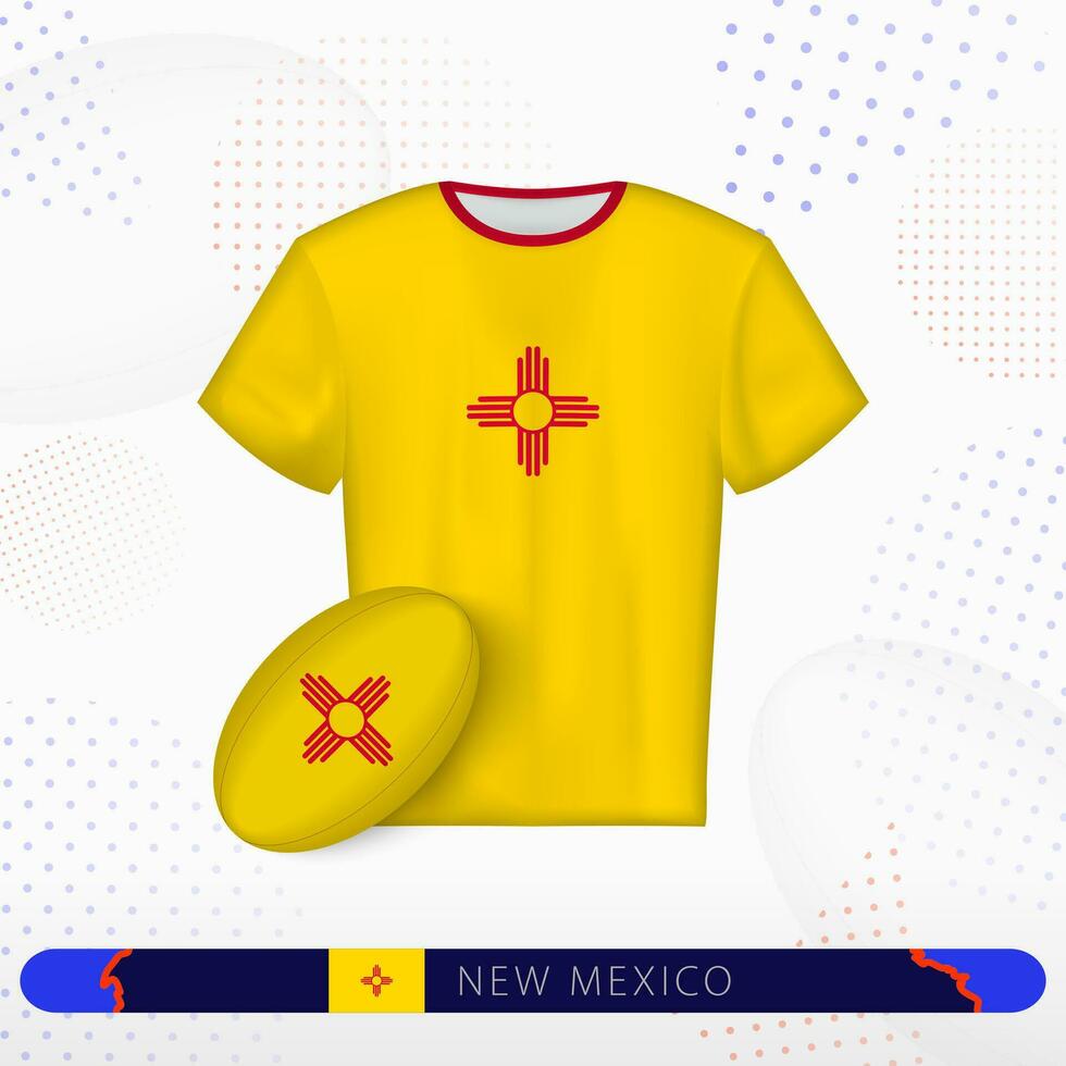 Nouveau Mexique le rugby Jersey avec le rugby Balle de Nouveau Mexique sur abstrait sport Contexte. vecteur