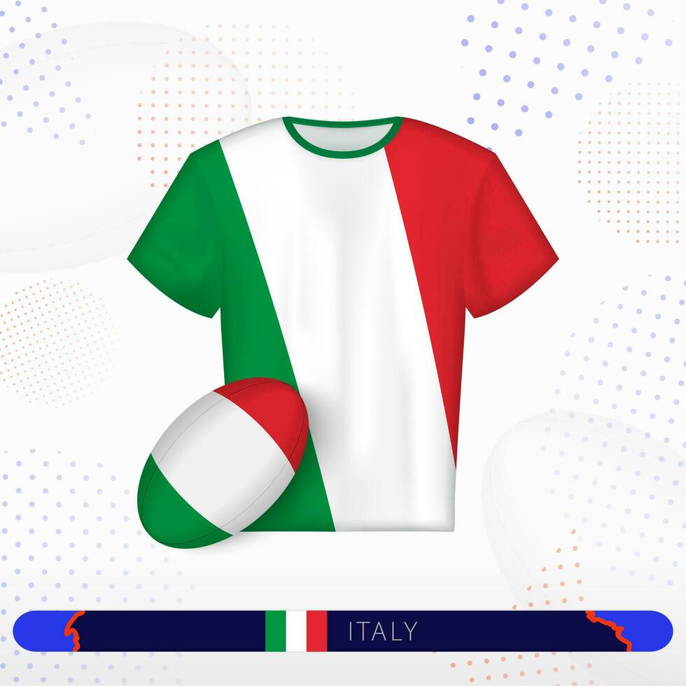 Italie le rugby Jersey avec le rugby Balle de Italie sur abstrait sport Contexte. vecteur