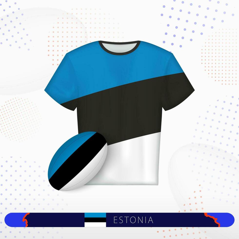 Estonie le rugby Jersey avec le rugby Balle de Estonie sur abstrait sport Contexte. vecteur