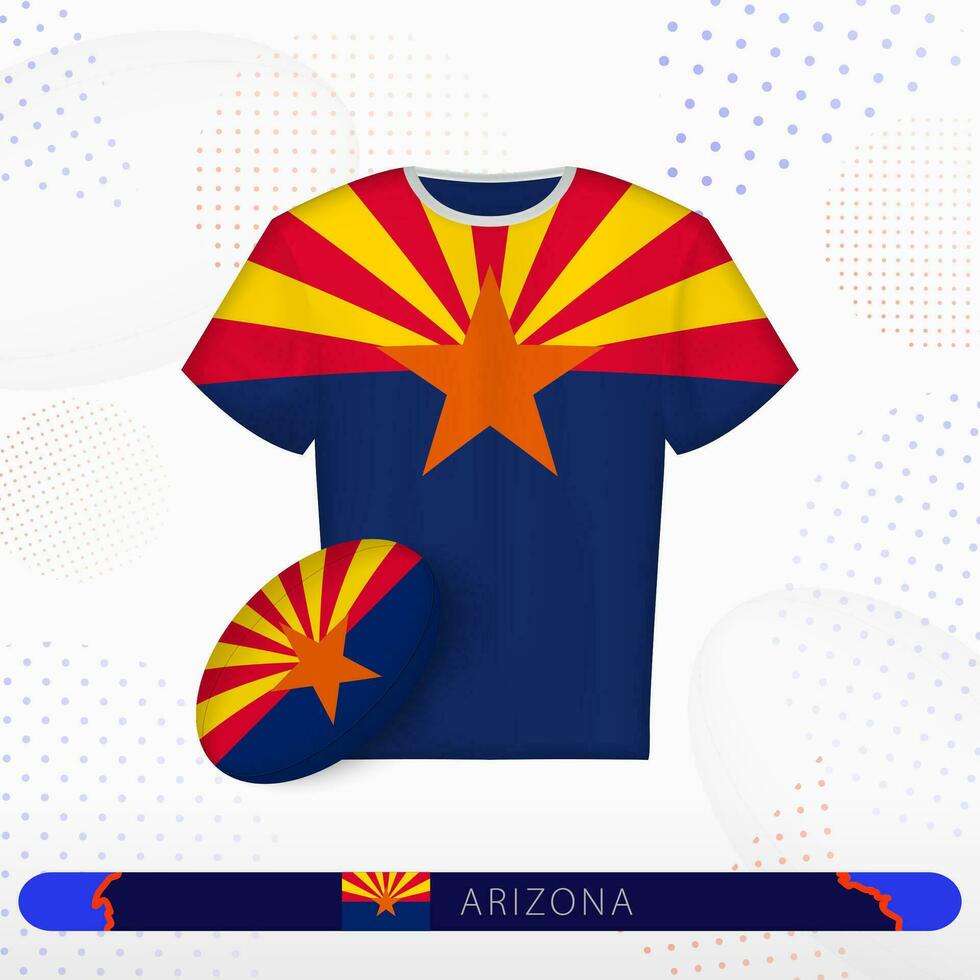 Arizona le rugby Jersey avec le rugby Balle de Arizona sur abstrait sport Contexte. vecteur