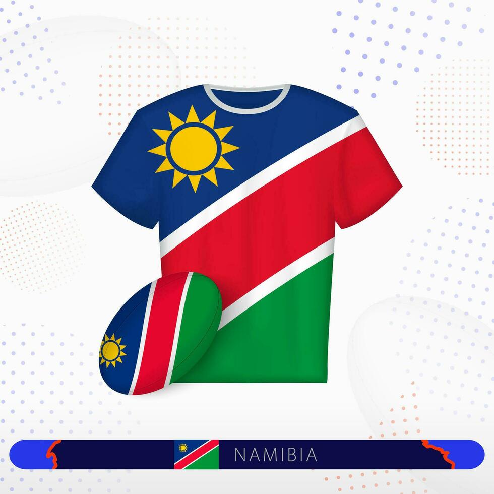 Namibie le rugby Jersey avec le rugby Balle de Namibie sur abstrait sport Contexte. vecteur