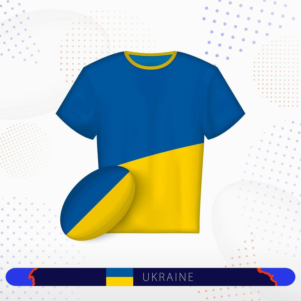 Ukraine le rugby Jersey avec le rugby Balle de Ukraine sur abstrait sport Contexte. vecteur