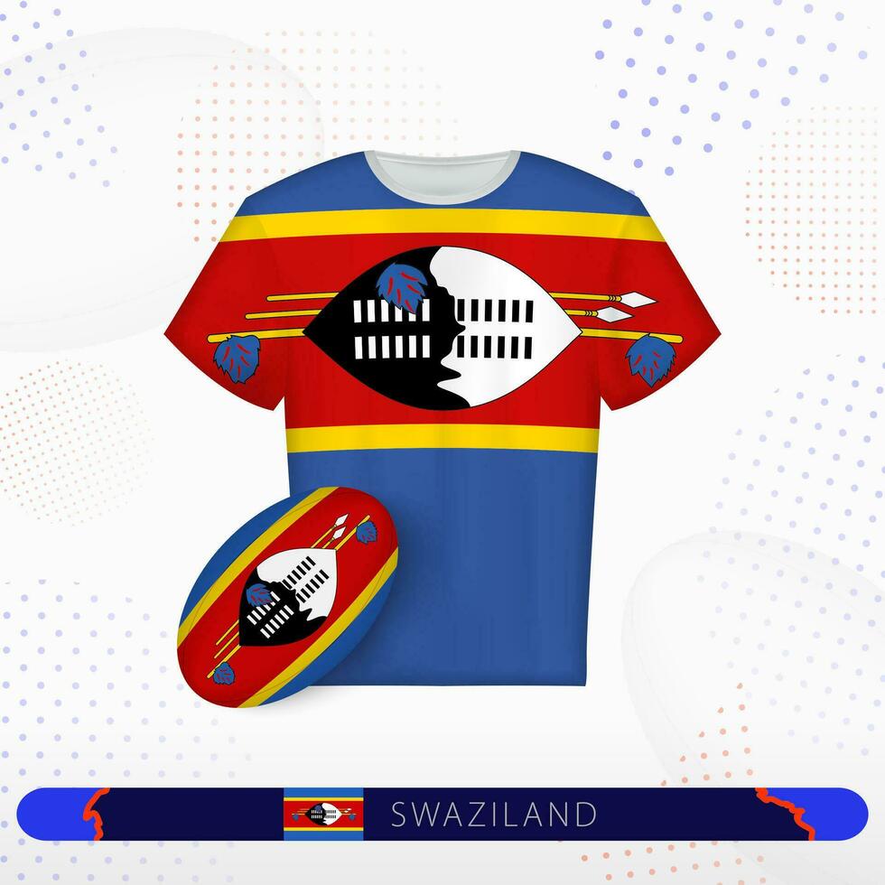 Swaziland le rugby Jersey avec le rugby Balle de Swaziland sur abstrait sport Contexte. vecteur