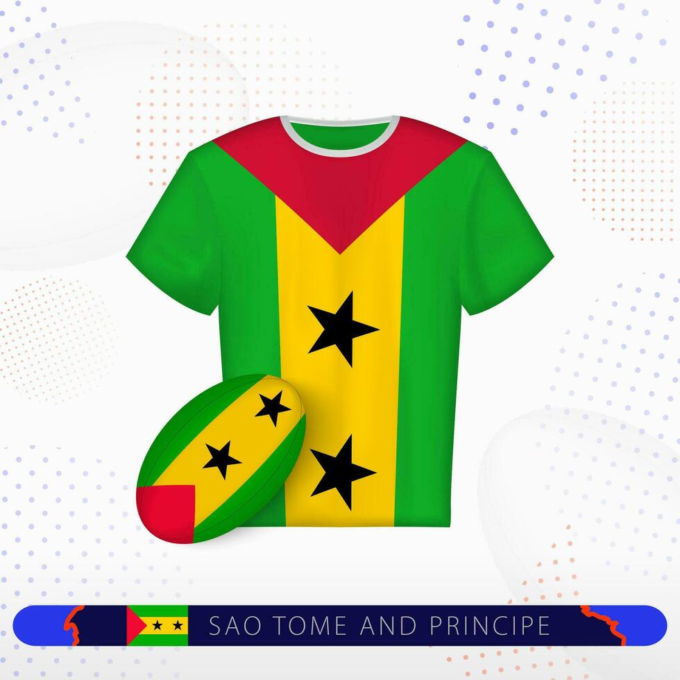 sao tome et principe le rugby Jersey avec le rugby Balle de sao tome et principe sur abstrait sport Contexte. vecteur