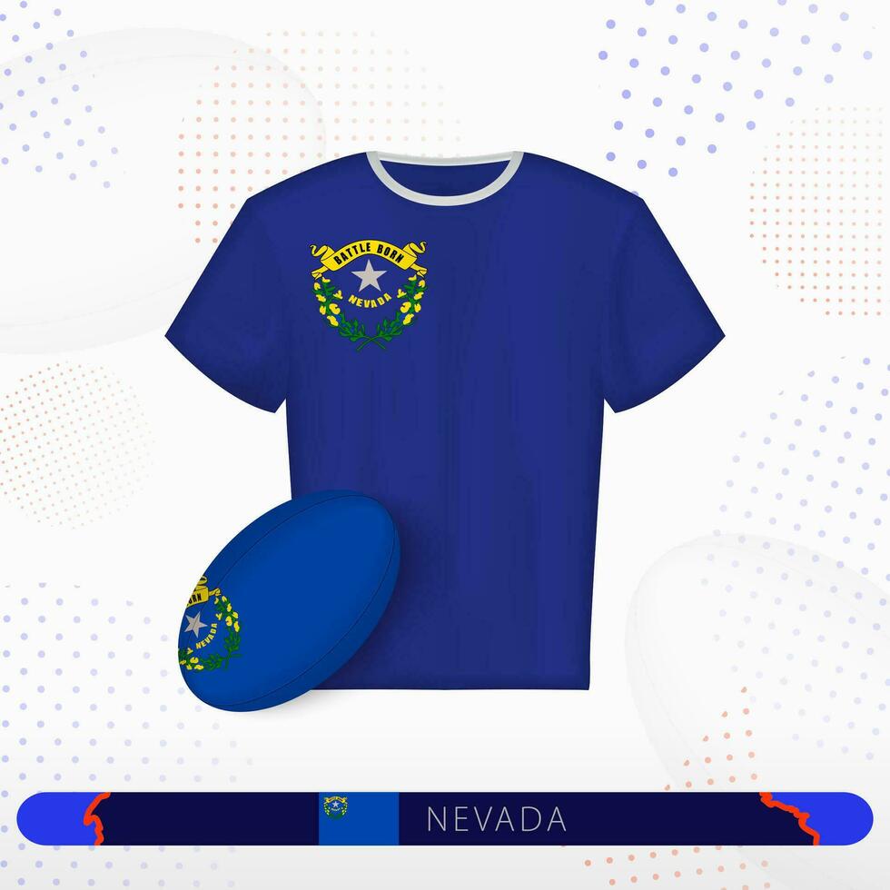 Nevada le rugby Jersey avec le rugby Balle de Nevada sur abstrait sport Contexte. vecteur