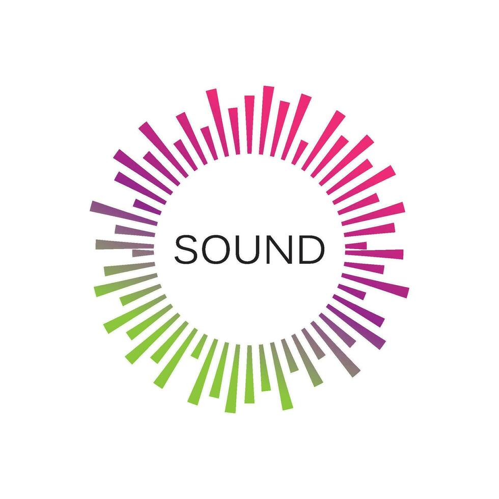 vecteur de logo d'illustration d'onde sonore