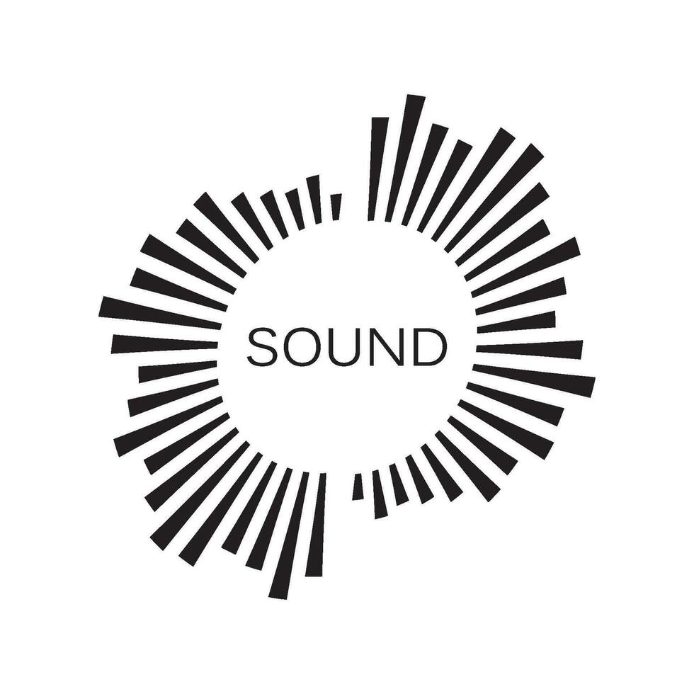 vecteur de logo d'illustration d'onde sonore