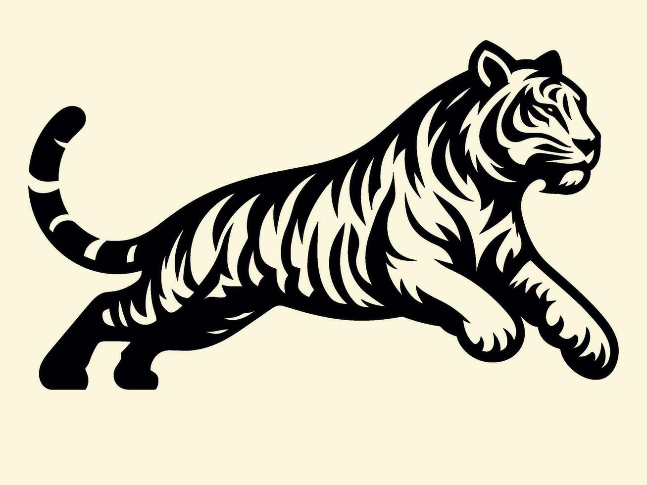 main tiré tigre vecteur illustration