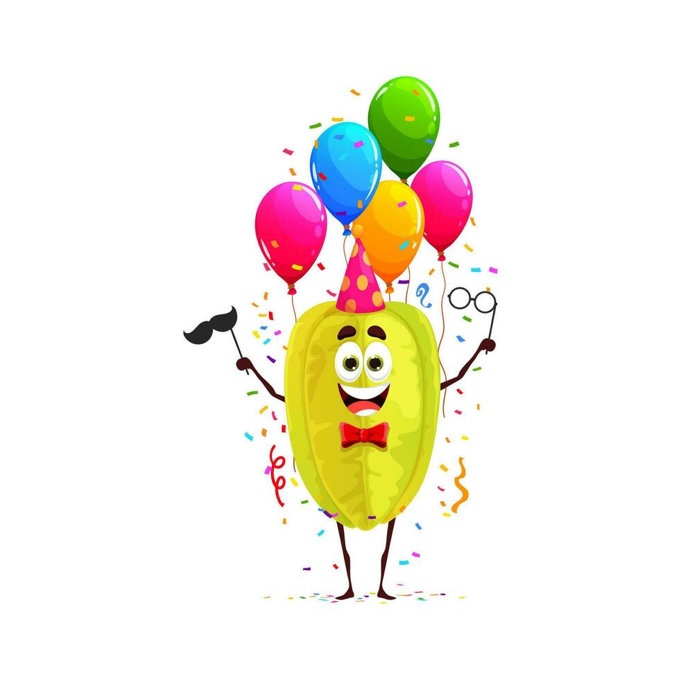 dessin animé étoile fruit personnage sur anniversaire vacances vecteur