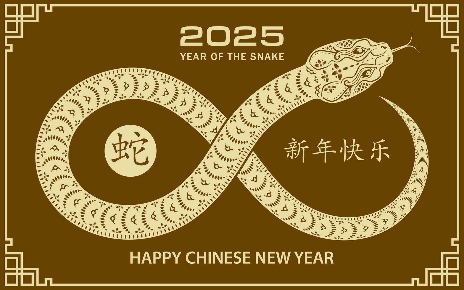 content chinois Nouveau année 2025 zodiaque signe, année de le serpent vecteur