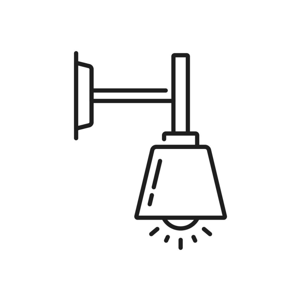 électrique mur lustre lampe lumière linéaire icône vecteur