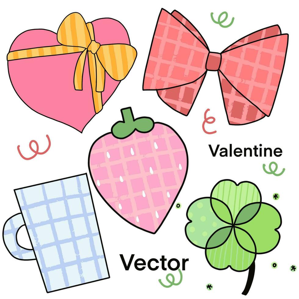 vecteur illustration ensemble pour la Saint-Valentin journée