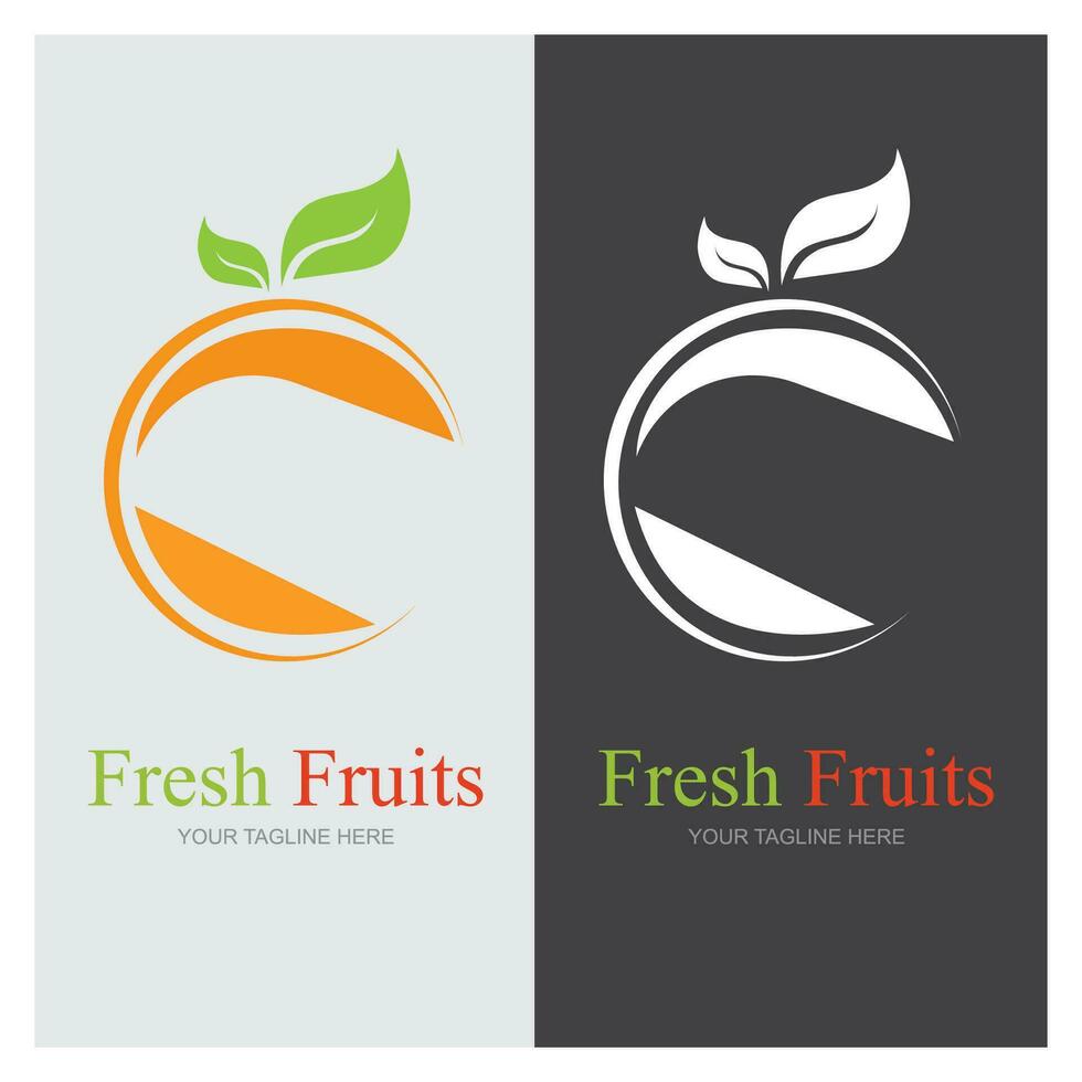 Frais des fruits logo vecteur