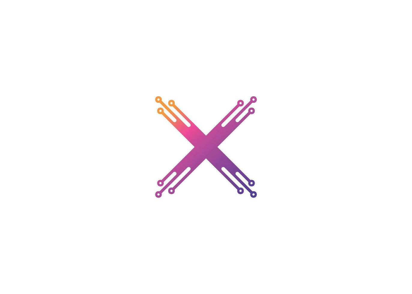 lettre X La technologie vecteur monogramme logo conception modèle. lettre X molécule, science et bio La technologie vecteur logo conception
