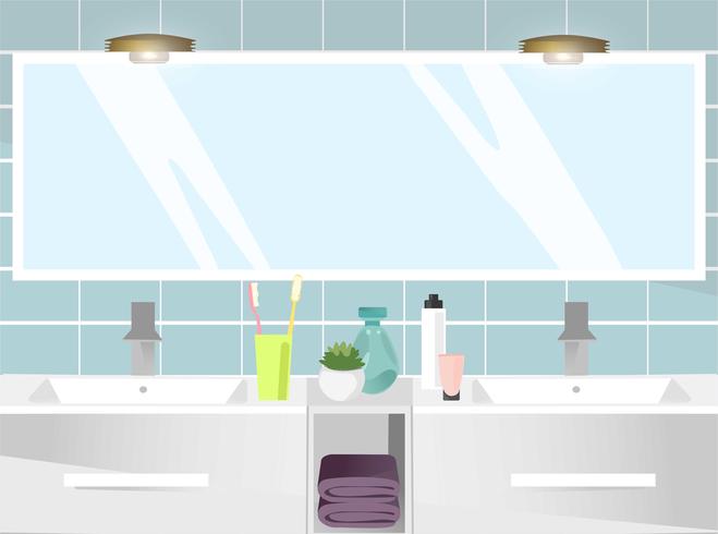 Intérieur de la salle de bain moderne. Illustration vectorielle vecteur