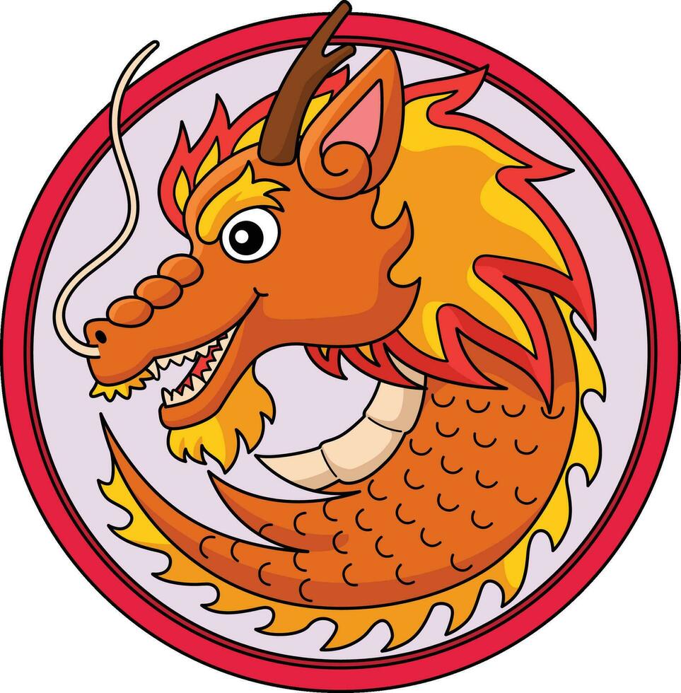 année de le dragon tête dessin animé coloré clipart vecteur