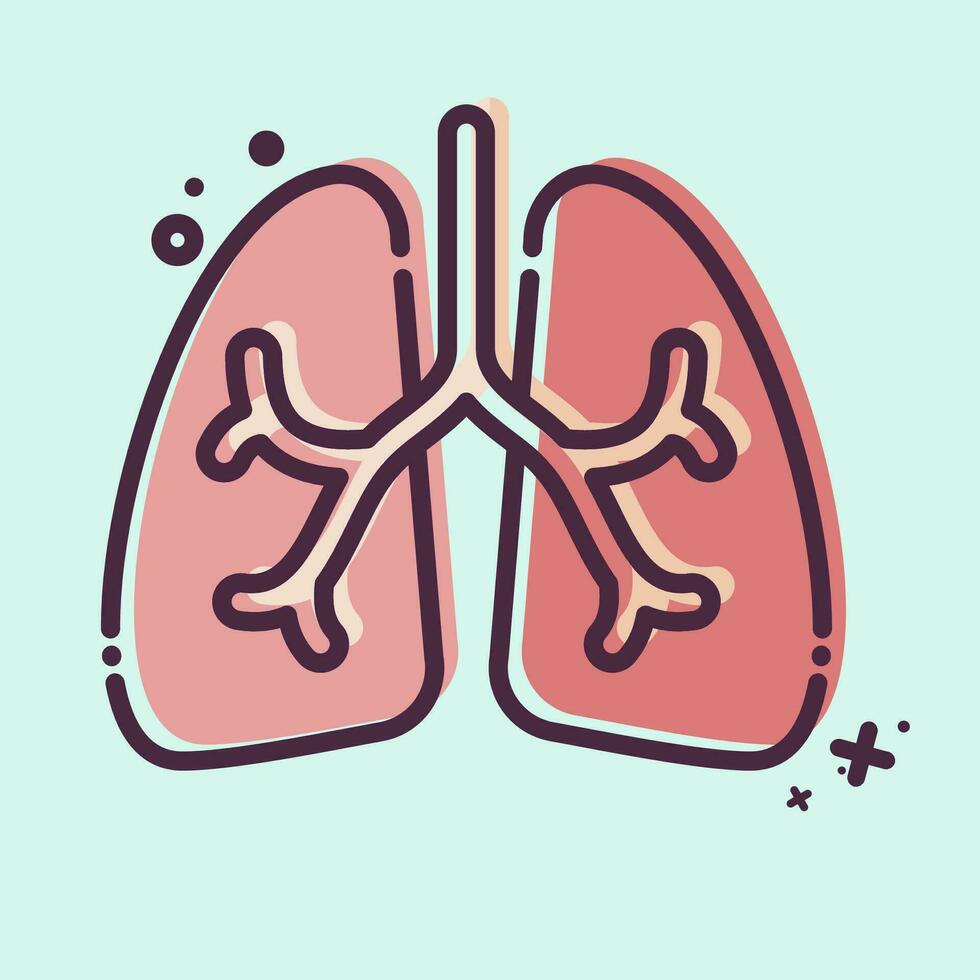 icône poumons. en relation à respiratoire thérapie symbole. mbe style. Facile conception modifiable. Facile illustration vecteur