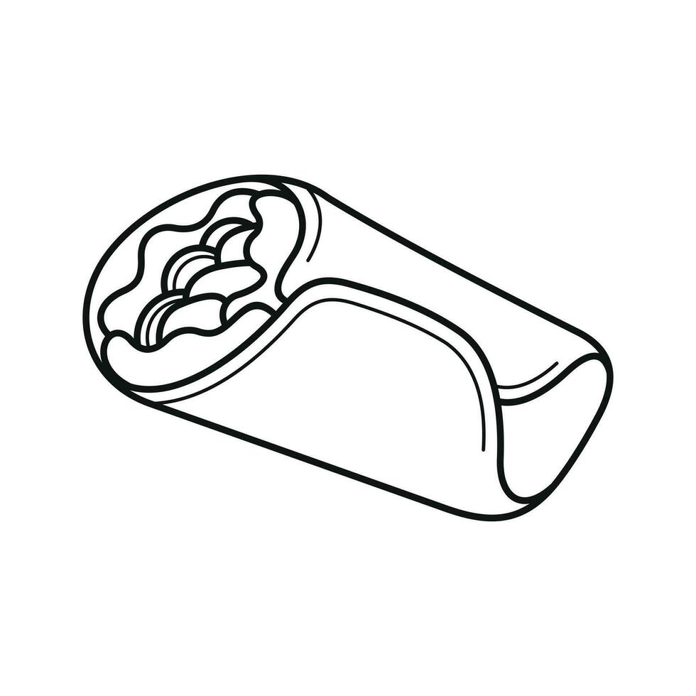 savoureux délicieux sarriette nourriture prime vecteur arts. dessin animé griffonnage mignonne icône contour ligne art conception