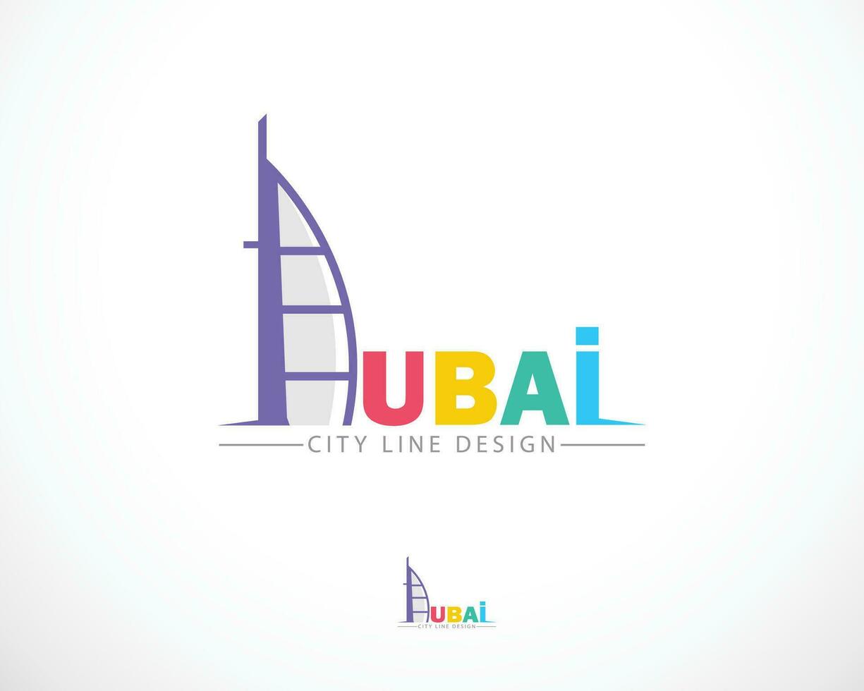 horizon Dubai logo Créatif icône conception bâtiment ville vecteur
