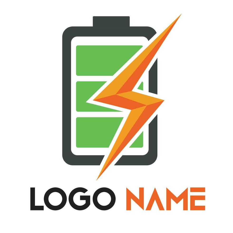 Puissance batterie logo icône vecteur illustration conception modèle.batterie mise en charge et éclat foudre boulon logo gratuit vecteur