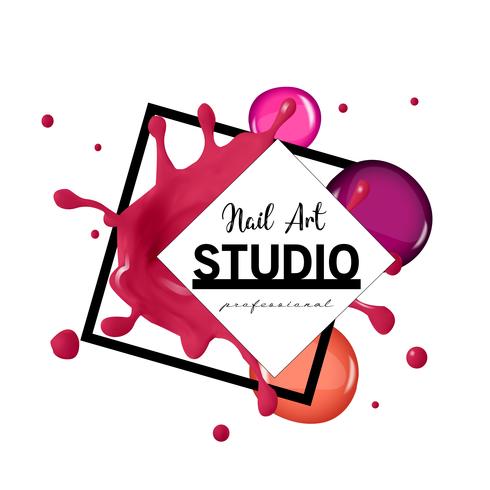 Modèle de conception de logo de studio Nail Art. vecteur