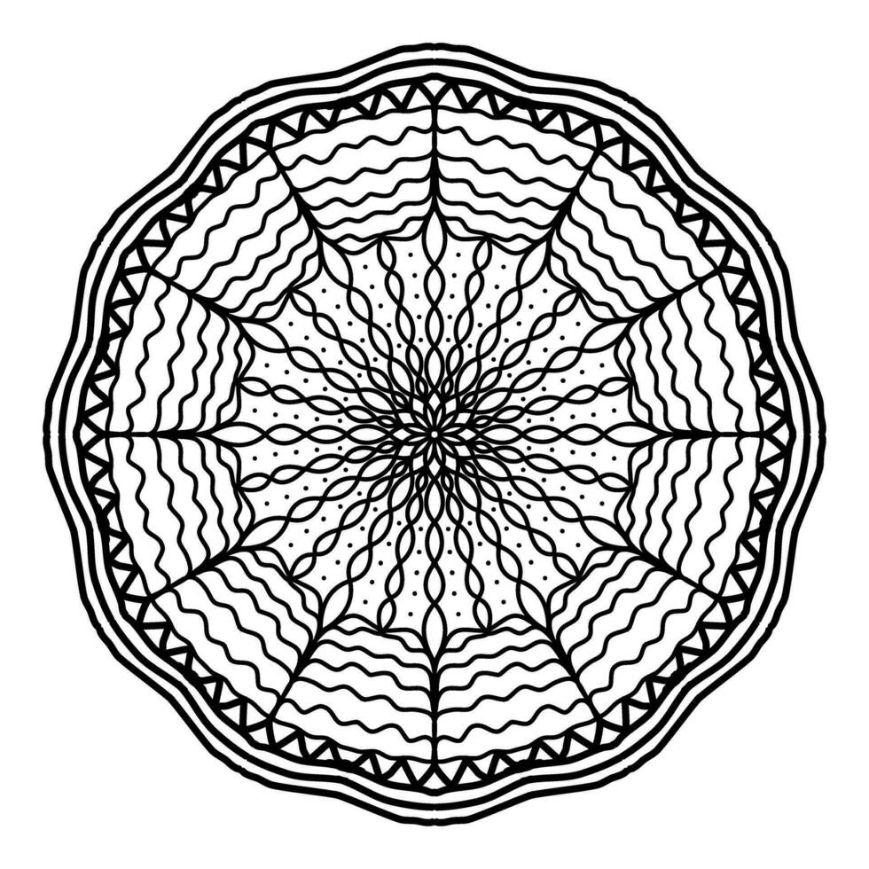 mandala pour coloration livre, rond ornement, irrégulier floral forme décoration, Oriental vecteur, stress thérapie modèle, tisser yoga vecteur logo conception élément. adulte mandala pour coloration