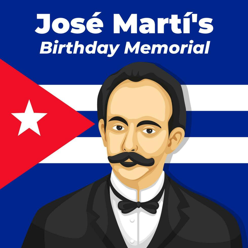 jose chez Marti anniversaire. le journée de Cuba jose chez Marti anniversaire illustration vecteur Contexte. vecteur eps dix