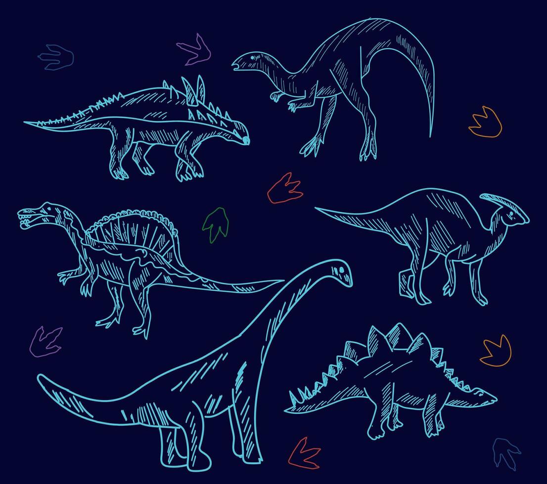 dinosaure vecteur. mignonne dinosaure vecteurs rugir modèle vecteur