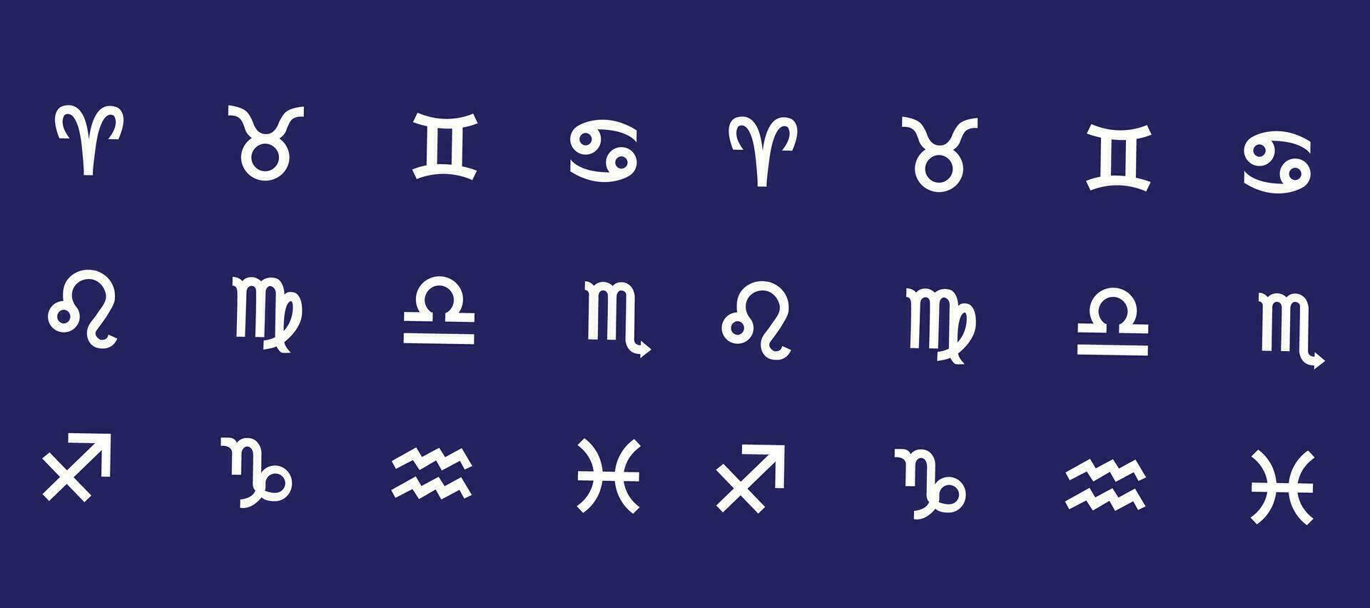 zodiaque panneaux, zodiaque symboles icône ensemble vecteur illustration zodiaque étoile ensemble