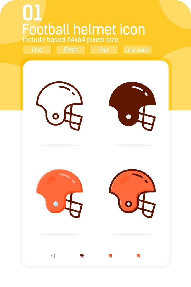 icône premium de casque de football isolé sur fond blanc. modèle de conception de symbole de football américain d'illustration vectorielle simple pour les sports et tous les projets. inclure 64x64 pixels parfaits. fichier eps vecteur