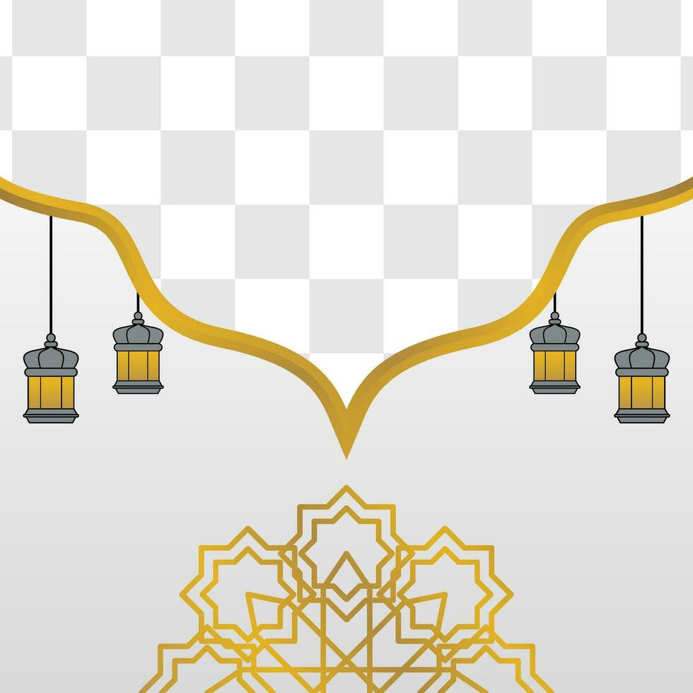modifiable Ramadan vente affiche. avec mandala décorations et lanternes. conception pour dépliants, social médias, bannières et la toile. vecteur illustration