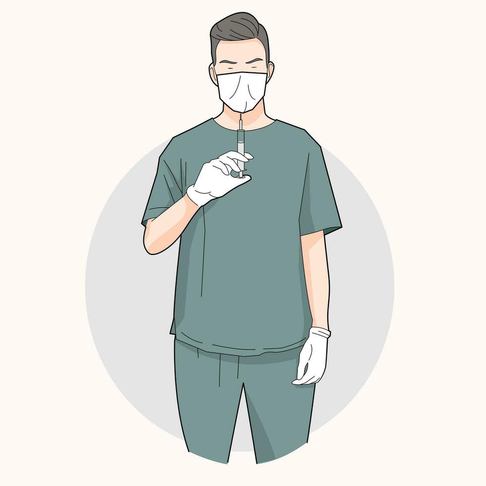 médecin permanent en portant clipart avec médical explication vecteur