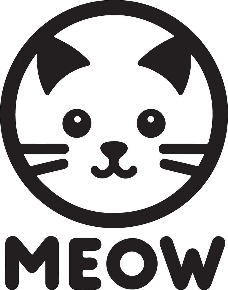 chat tête logo vecteur art illustration, noir Couleur chat tête logo