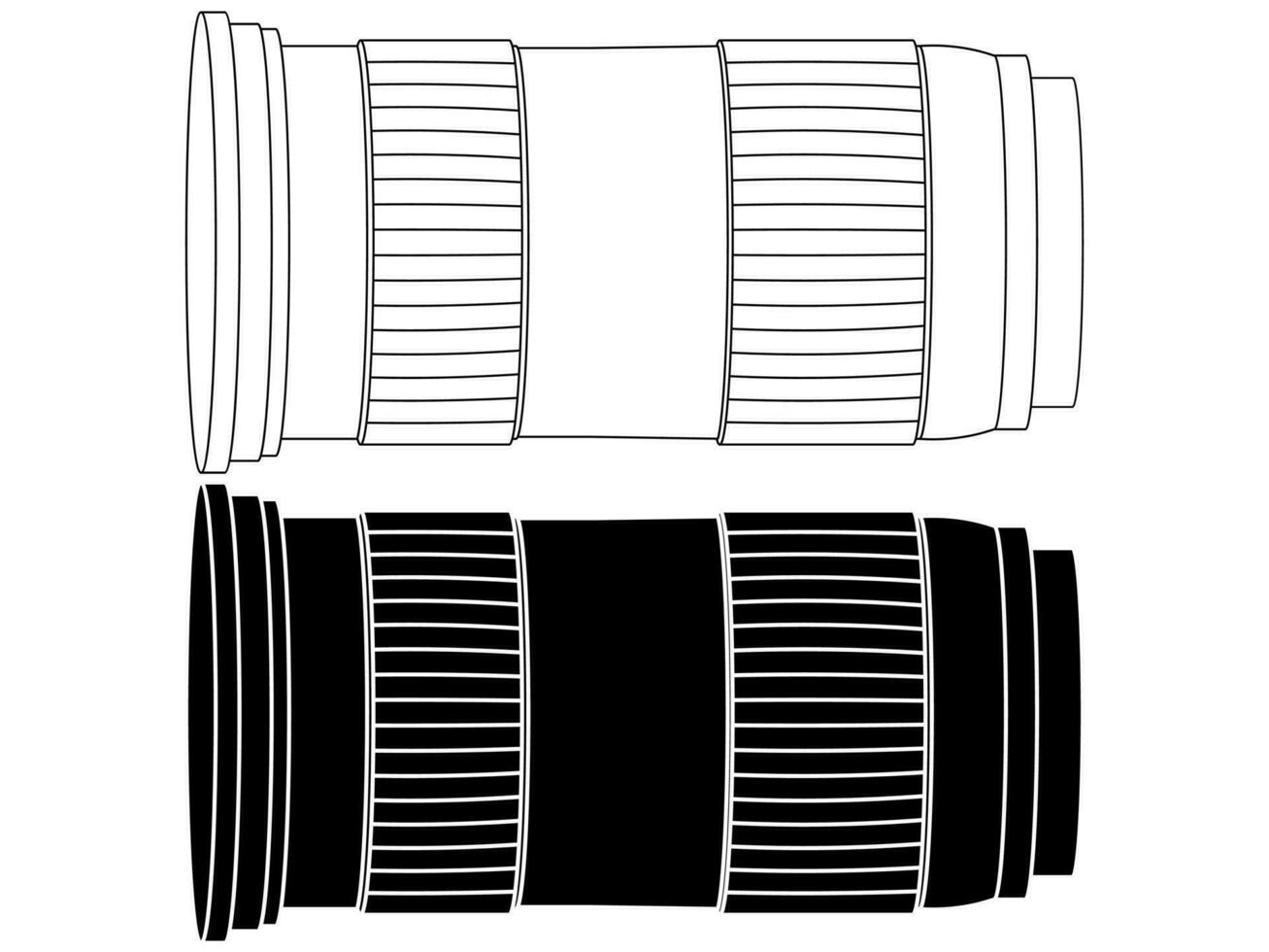 côté vue caméra lentille icône ensemble vecteur