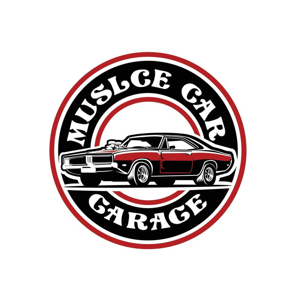 muscle voiture garage prêt fabriqué logo modèle ensemble. meilleur pour automobile en relation industrie vecteur