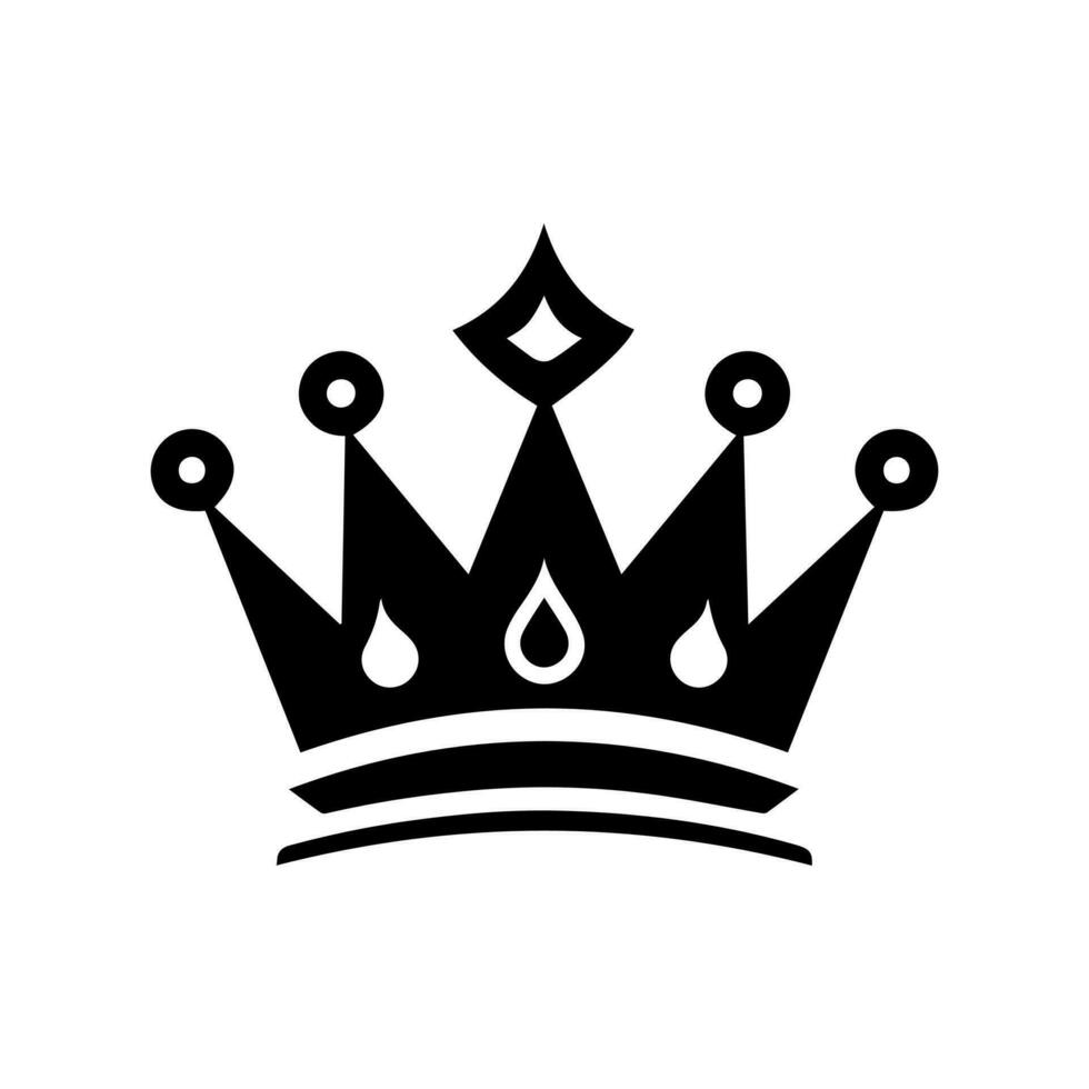 couronne icône. une simple, noir silhouette de une Royal couronne. vecteur illustration isolé sur blanc Contexte. idéal pour logos, emblèmes, insigne. pouvez être utilisé dans l'image de marque, la toile conception.