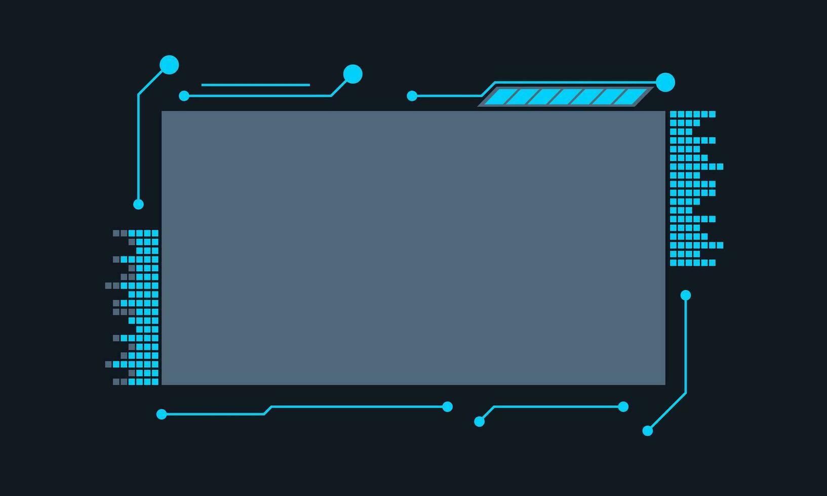 futuriste interface ui éléments. holographique hud utilisateur interface éléments, haute technologie bars et cadres. hud interface Icônes vecteur illustration ensemble. cercle et rectangulaire forme les frontières